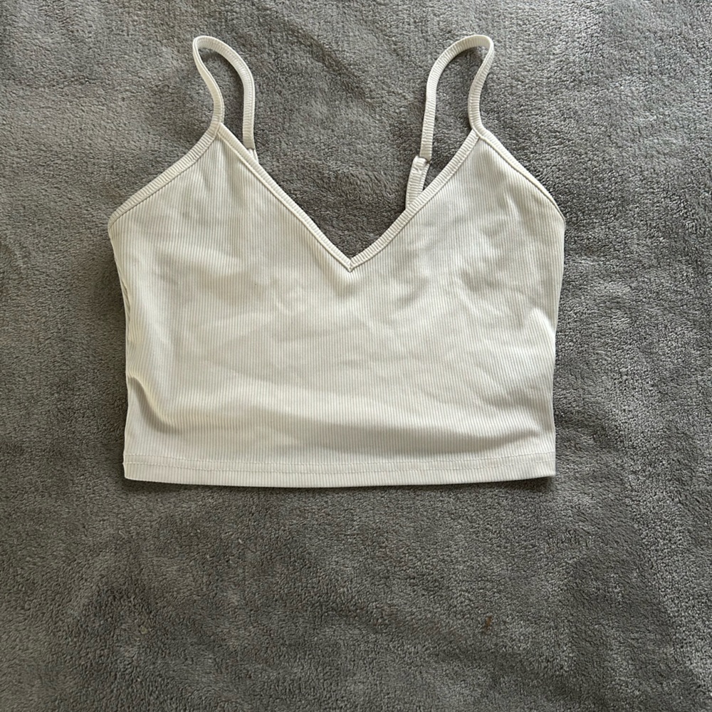 SHEIN women’s white thin strap crop top, size small